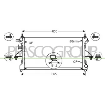 Radiateur, refroidissement du moteur PRASCO FT930R001