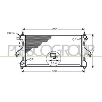 Radiateur, refroidissement du moteur PRASCO FT930R006