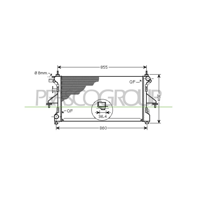 Radiateur, refroidissement du moteur PRASCO FT930R006