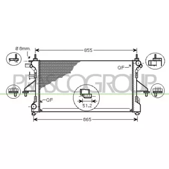 Radiateur, refroidissement du moteur PRASCO FT930R007