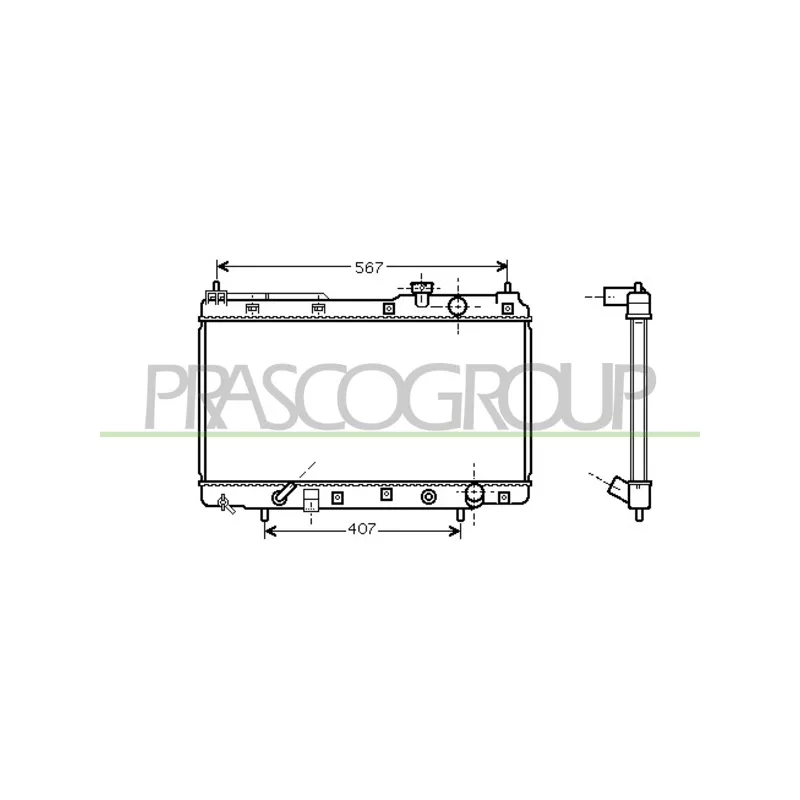 Radiateur, refroidissement du moteur PRASCO HD820R001