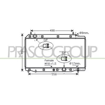 Radiateur, refroidissement du moteur PRASCO HD826R001