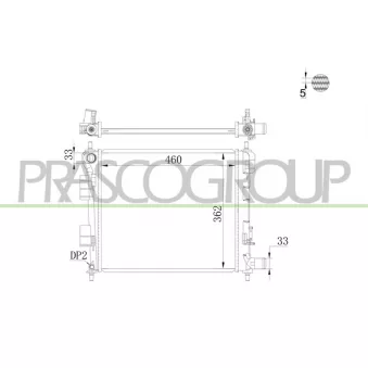 Radiateur, refroidissement du moteur PRASCO HN004R001