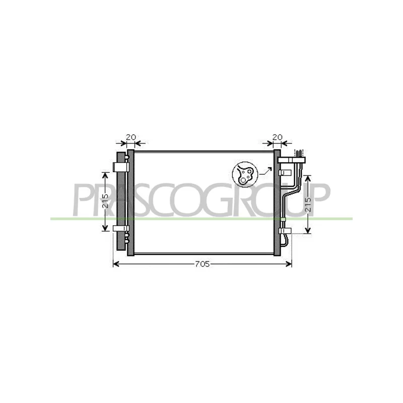 Condenseur, climatisation PRASCO HN040C001