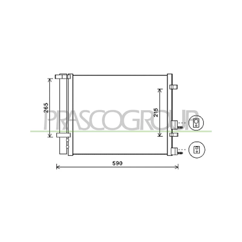 Condenseur, climatisation PRASCO HN200C002