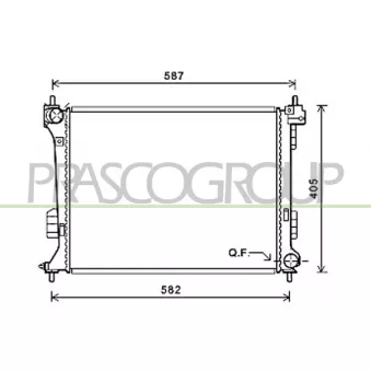 Radiateur, refroidissement du moteur PRASCO HN200R001