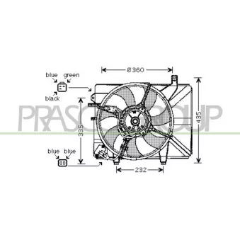 Ventilateur, refroidissement du moteur PRASCO HN330F001