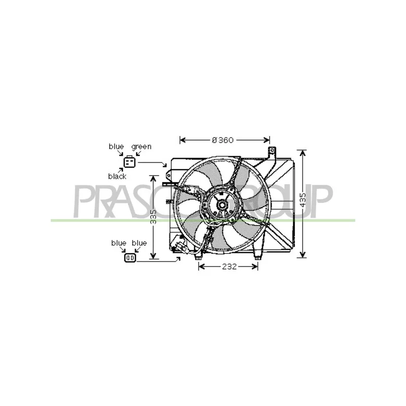Ventilateur, refroidissement du moteur PRASCO HN330F001