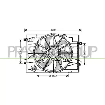 Ventilateur, refroidissement du moteur PRASCO HN802F002