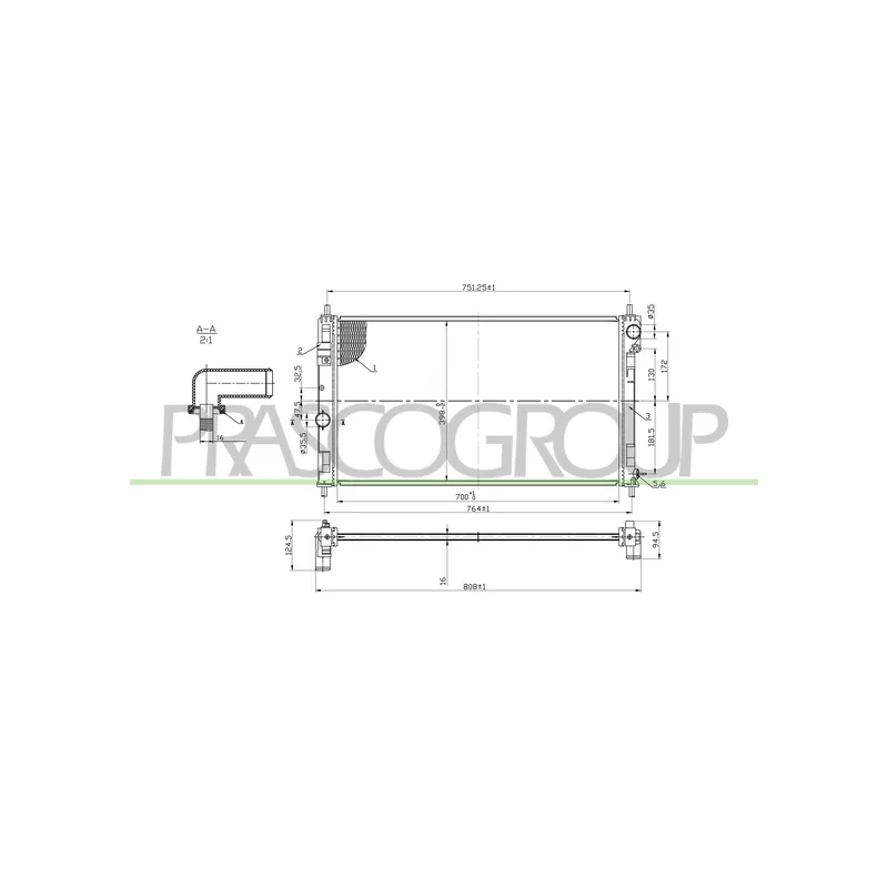 Radiateur, refroidissement du moteur PRASCO JE030R001