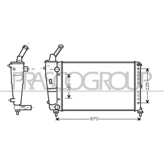 Radiateur, refroidissement du moteur PRASCO LA001R008