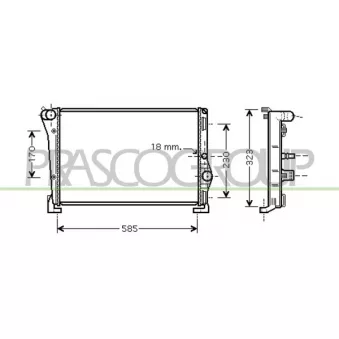 Radiateur, refroidissement du moteur PRASCO LA002R004