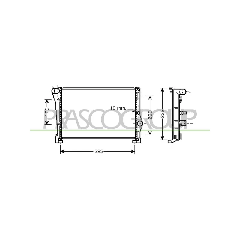 Radiateur, refroidissement du moteur PRASCO LA002R004