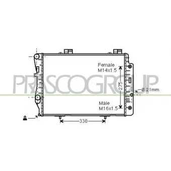 Radiateur, refroidissement du moteur PRASCO ME025R006