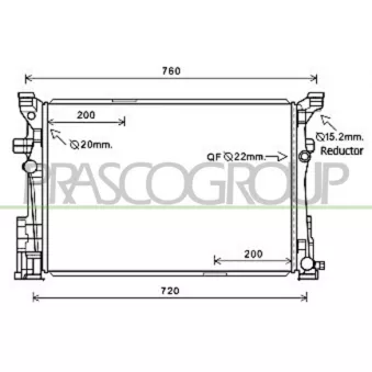 Radiateur, refroidissement du moteur PRASCO ME328R003