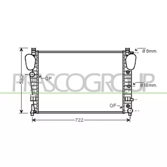 Radiateur, refroidissement du moteur PRASCO ME522R004