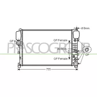 Radiateur, refroidissement du moteur PRASCO ME526R002