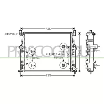 Radiateur, refroidissement du moteur PRASCO ME800R001