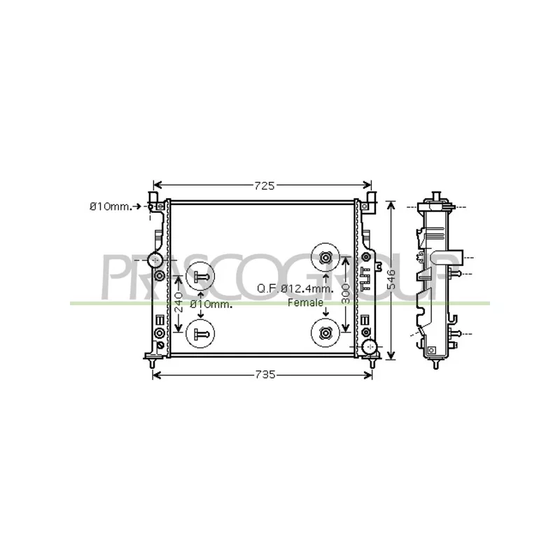 Radiateur, refroidissement du moteur PRASCO ME800R001