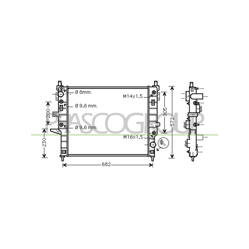 Radiateur, refroidissement du moteur PRASCO ME820R001