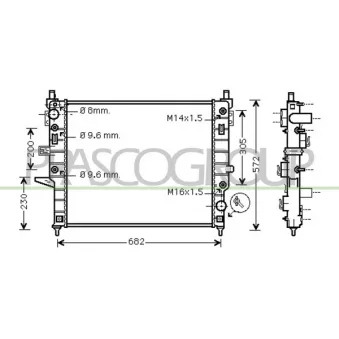 Radiateur, refroidissement du moteur PRASCO ME820R003