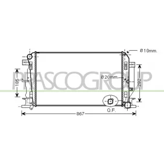 Radiateur, refroidissement du moteur PRASCO ME919R001