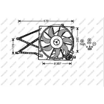 Ventilateur, refroidissement du moteur PRASCO OP017F003