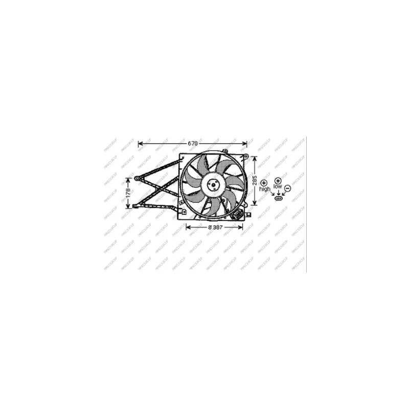 Ventilateur, refroidissement du moteur PRASCO OP017F003