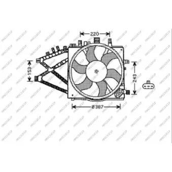 Ventilateur, refroidissement du moteur PRASCO OP030F004