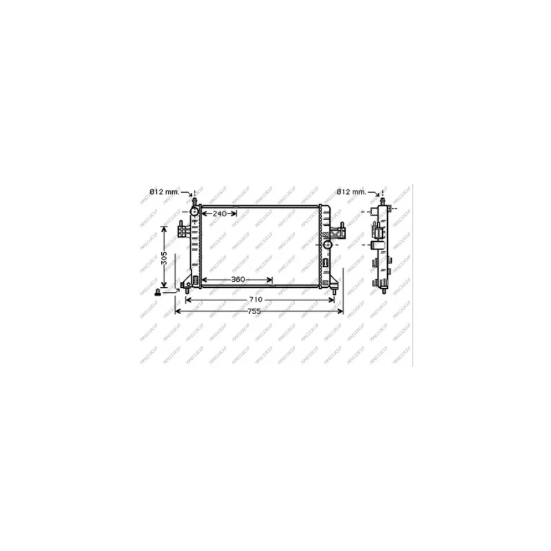 Radiateur, refroidissement du moteur PRASCO OP030R006