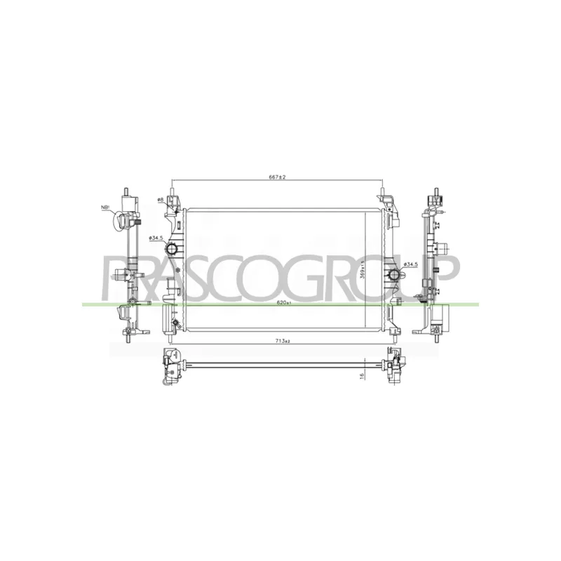 Radiateur, refroidissement du moteur PRASCO OP036R002