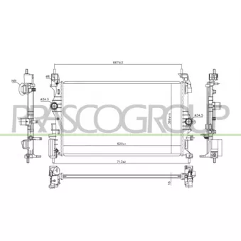 Radiateur, refroidissement du moteur PRASCO OP036R003