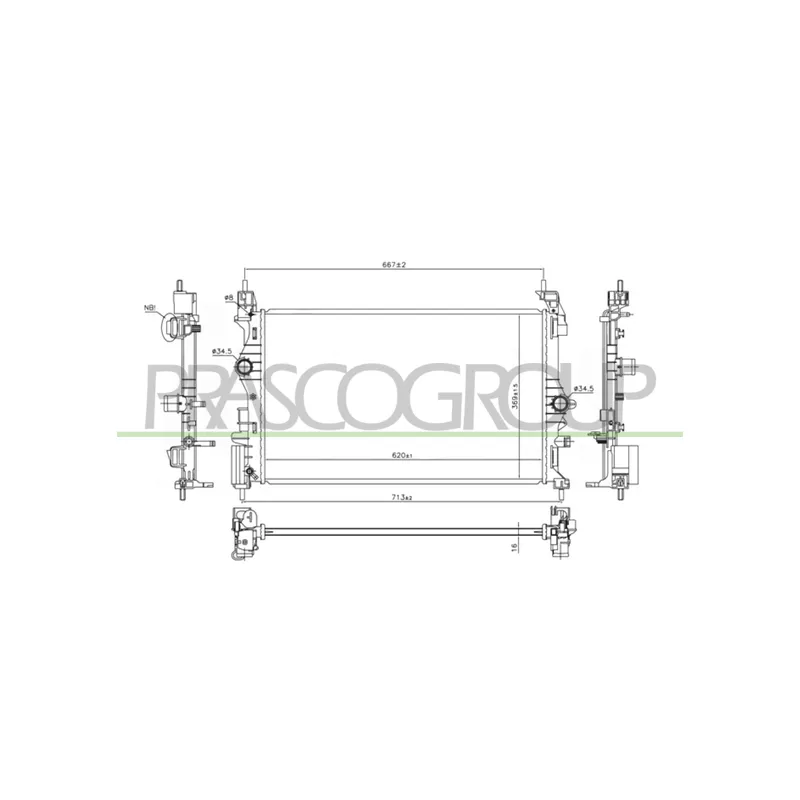Radiateur, refroidissement du moteur PRASCO OP036R003