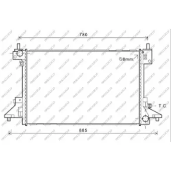 Radiateur, refroidissement du moteur PRASCO OP600R001