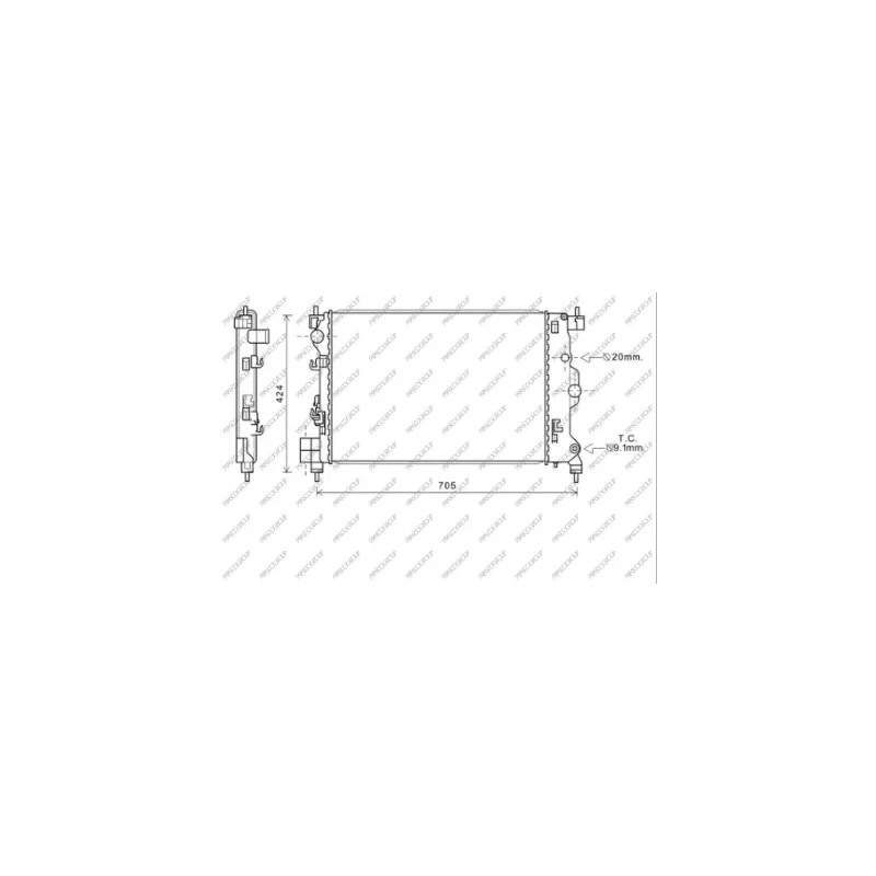 Radiateur, refroidissement du moteur PRASCO OP700R003