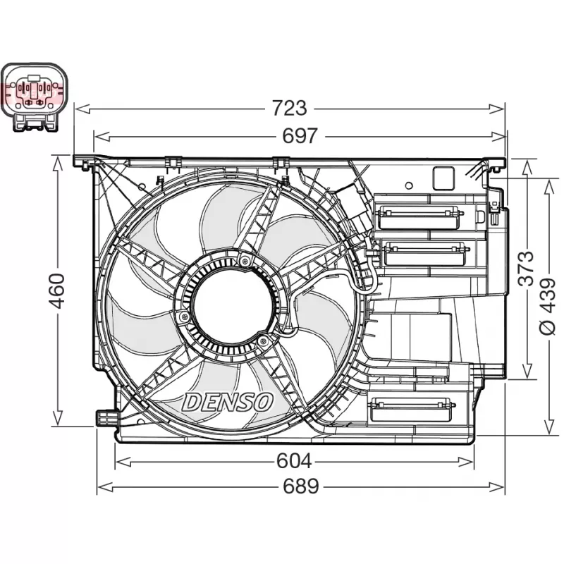 Ventilateur, refroidissement du moteur DENSO DER05012
