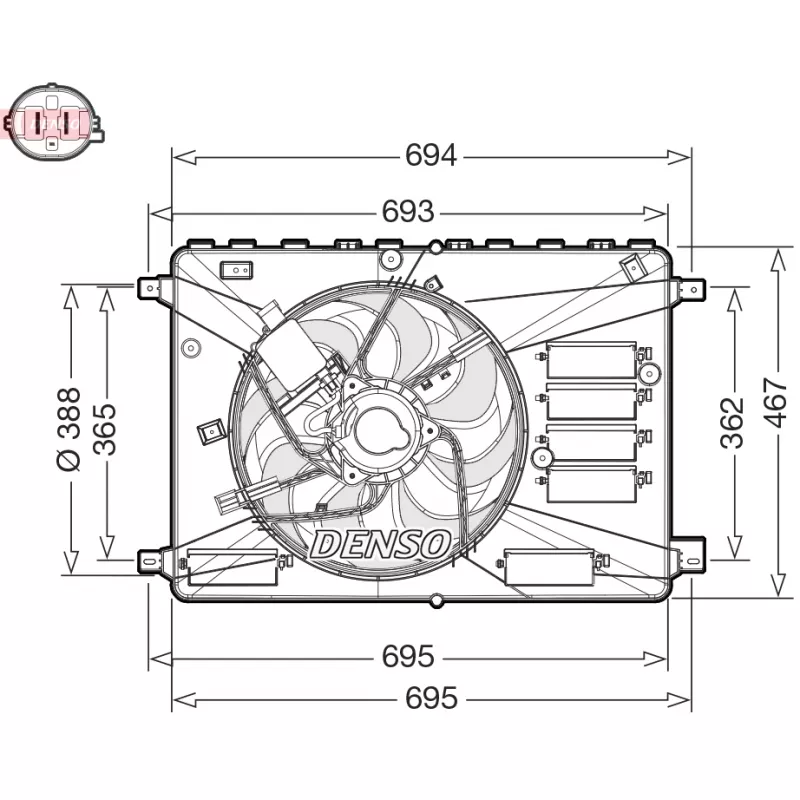 Ventilateur, refroidissement du moteur DENSO DER10010