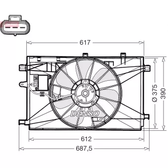 Ventilateur, refroidissement du moteur DENSO