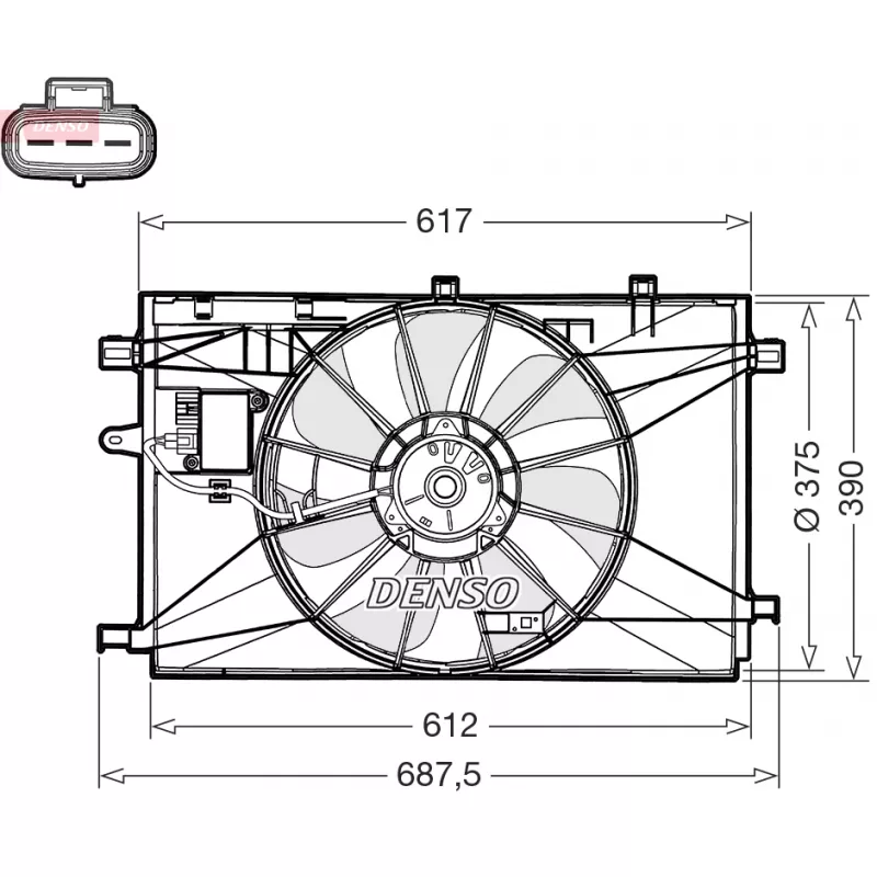 Ventilateur, refroidissement du moteur DENSO DER50003