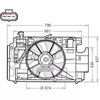 Ventilateur, refroidissement du moteur DENSO