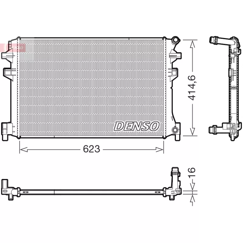 Radiateur, refroidissement du moteur DENSO DRM02048