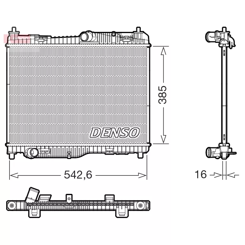 Radiateur, refroidissement du moteur DENSO DRM10123