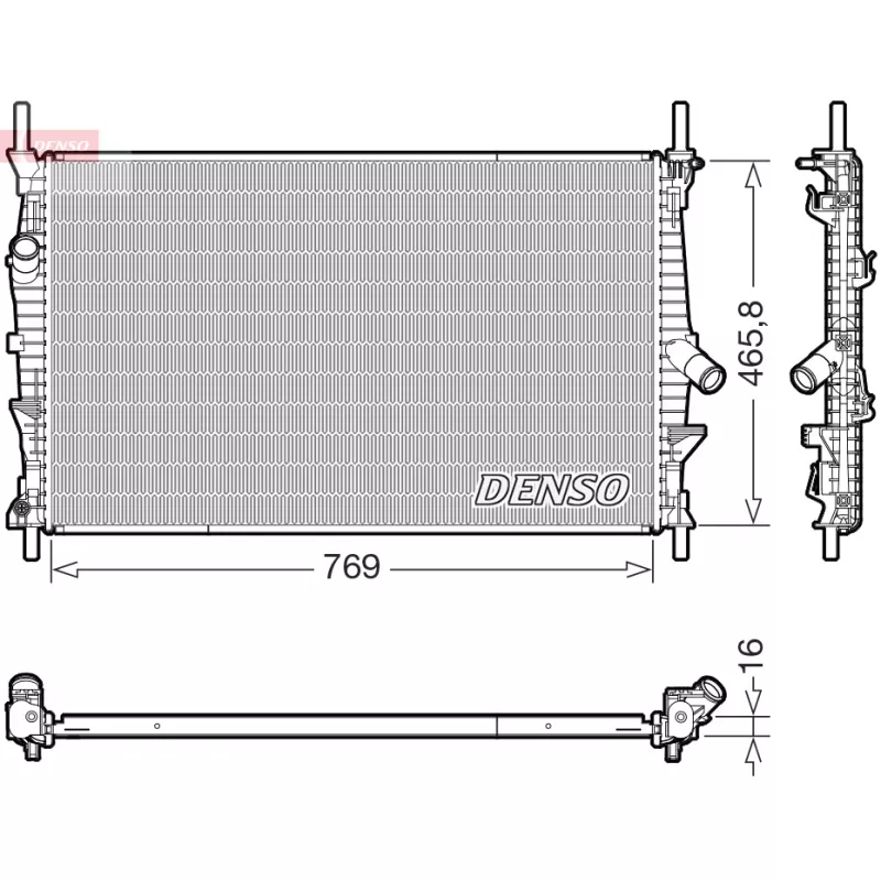 Radiateur, refroidissement du moteur DENSO DRM10124
