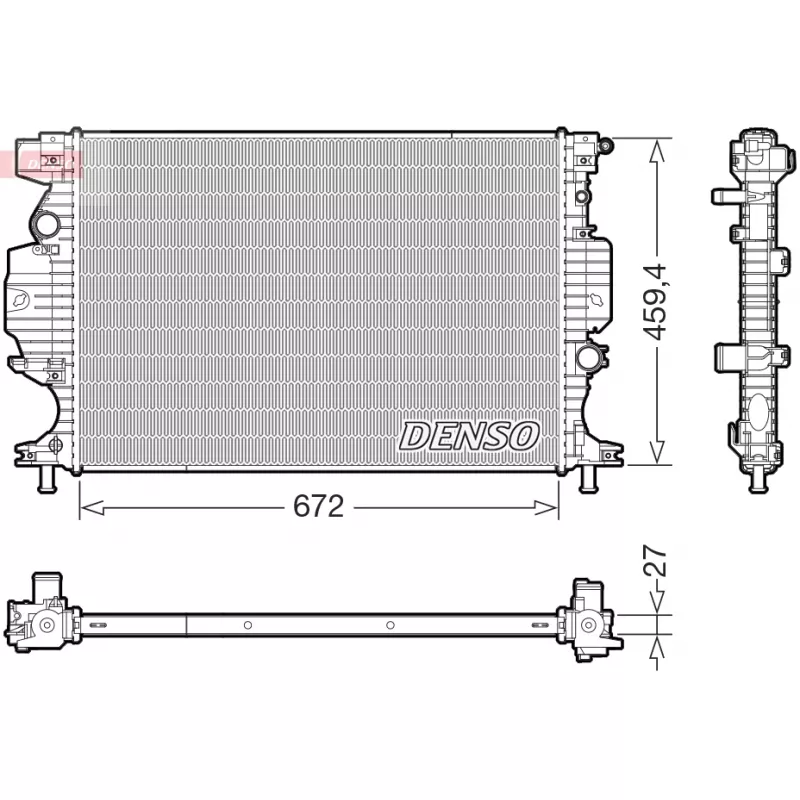 Radiateur, refroidissement du moteur DENSO DRM10125