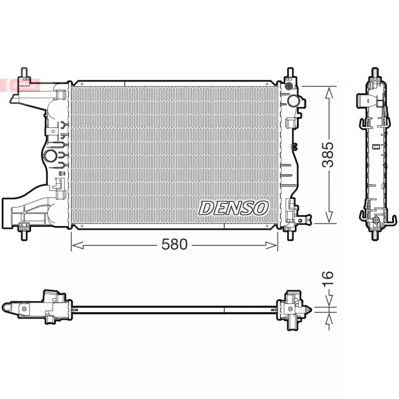 Radiateur, refroidissement du moteur DENSO DRM15017