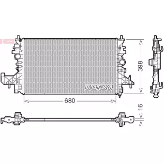 Radiateur, refroidissement du moteur DENSO DRM20128