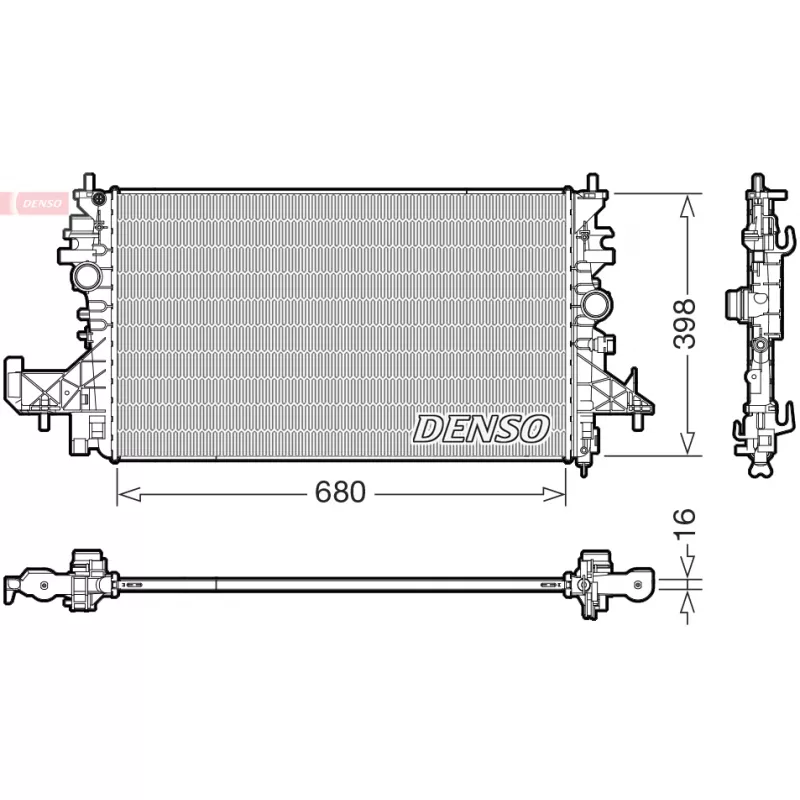 Radiateur, refroidissement du moteur DENSO DRM20128