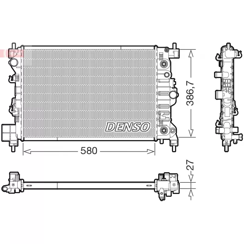 Radiateur, refroidissement du moteur DENSO DRM20131