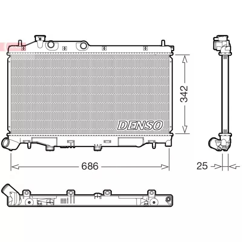 Radiateur, refroidissement du moteur DENSO DRM36027