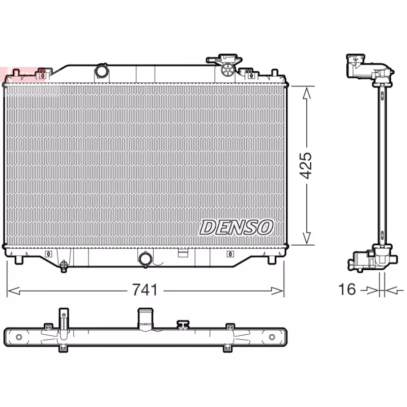 Radiateur, refroidissement du moteur DENSO DRM44053
